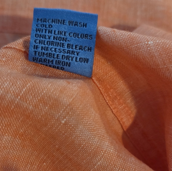 Women's J. McLaughlin Coral Rose Britt Linen Blouse, Size L - Picture 4 of 14